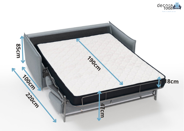 Sofá cama colchón 18cm – Emma