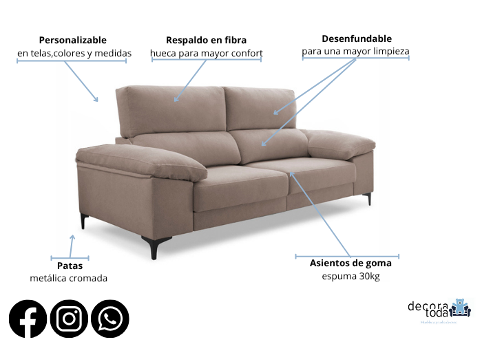 Sofá deslizante útil como cama – Maica