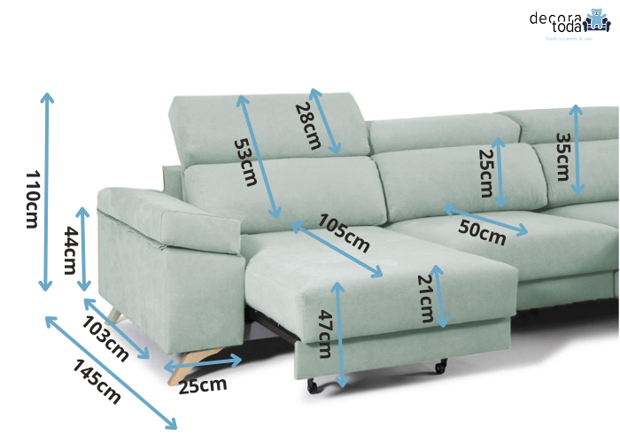 Sofá deslizante útil como cama – Mónica