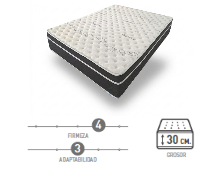 Colchón Grafeno HR PLUS 30 cm | Viscoelástica Grafeno 5 cm | Tejido Stretch Fresh