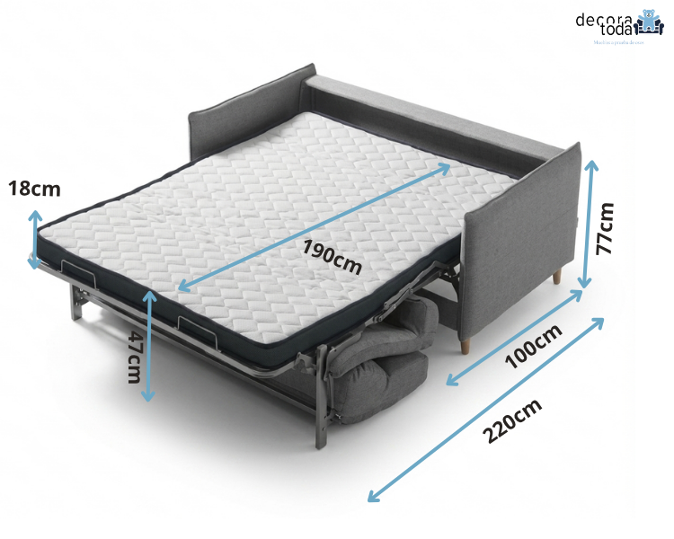 Sofá cama Flex | Apertura Italiana | Colchón 14 cm