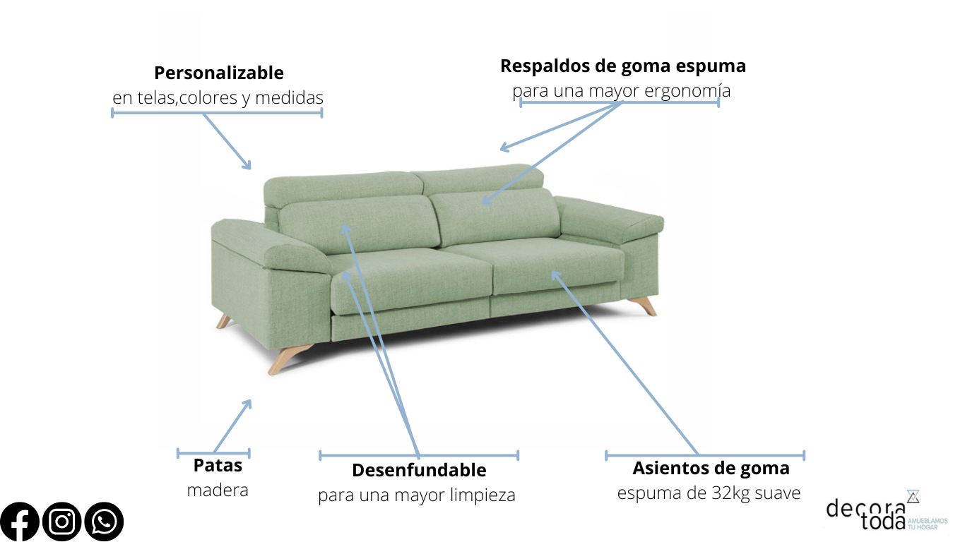 Sofá deslizante útil como cama – Mónica