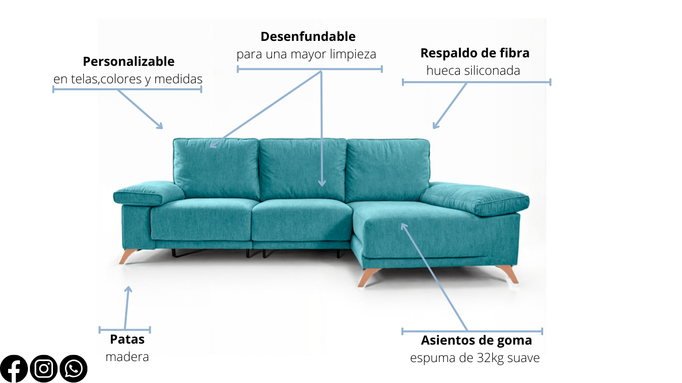 Sofá chaise longue deslizante útil como cama – Ozne