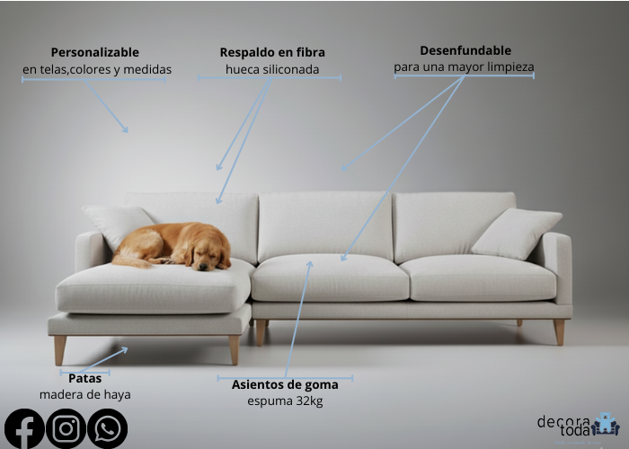 Sofá chaise longue - Dante