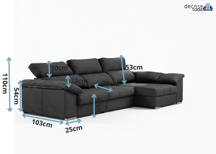 Sofá chaise longue deslizante útil como cama – Mulán