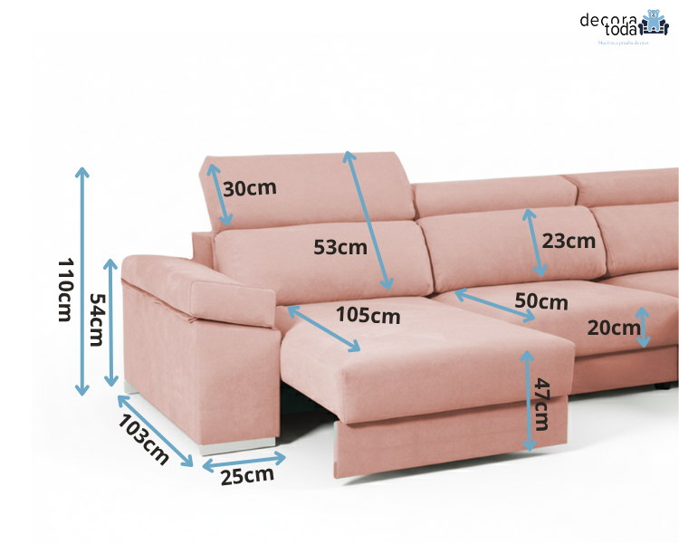 Sofá chaise longue convertible en cama – Sky
