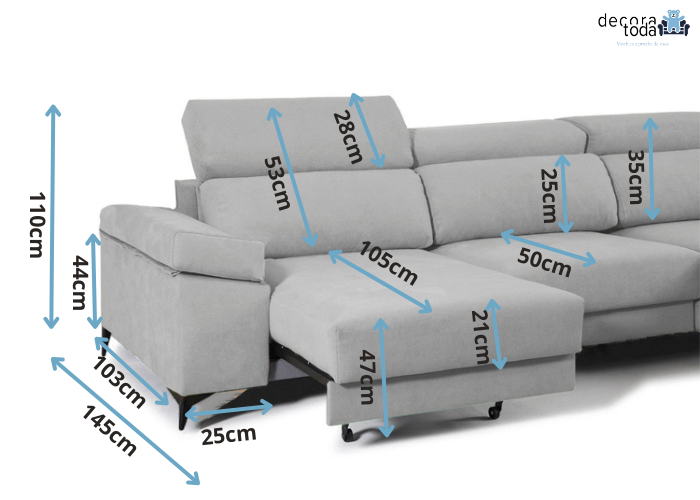 Sofá chaise longue deslizante útil como cama – Barny