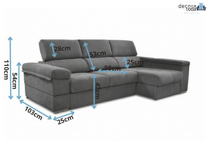 Sofá chaise longue deslizante útil como cama – Gala