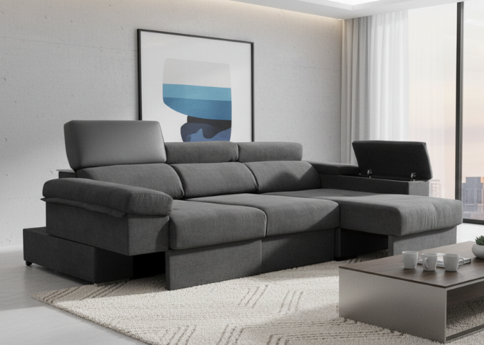 Sofá chaise longue deslizante útil como cama – Gala