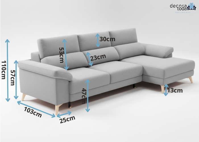 Sofá chaise longue deslizante útil como cama – Maica