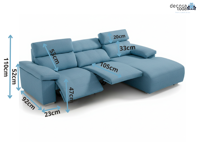 Sofá chaise longue relax motorizado – Medichi