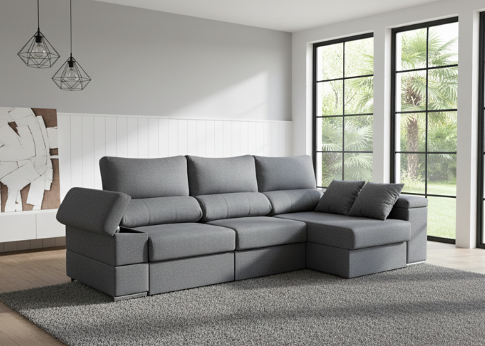 Sofá chaise longue deslizante útil como cama – Luxer