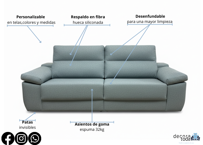 Sofá deslizante con almacenaje – Capri