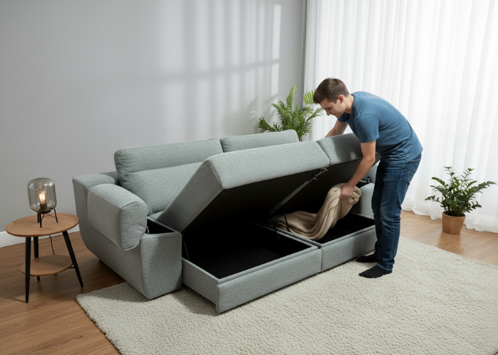 Sofá deslizante con almacenaje – Capri