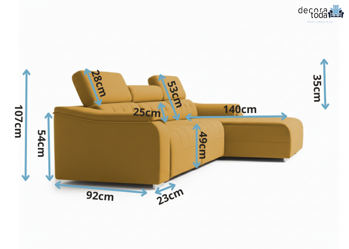 Sofá chaise longue relax eléctrico – Leandro