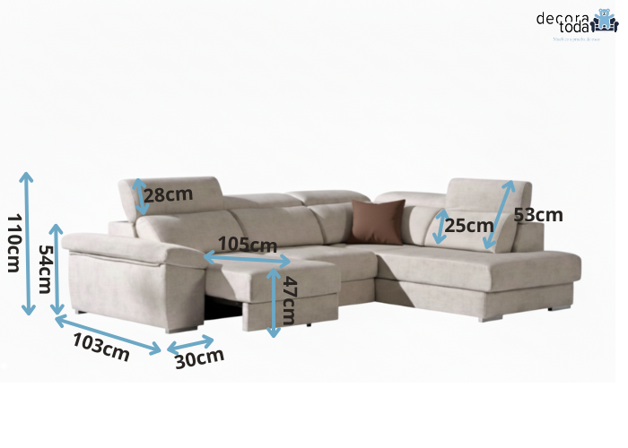 Sofá rinconero deslizante útil como cama - Oporto