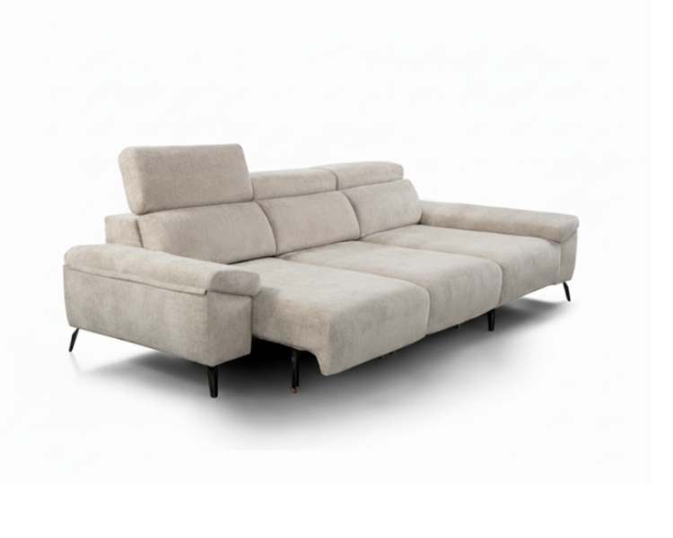 Sofá Chaise Longue con Asientos Deslizantes y Respaldo Reclinable – Nube