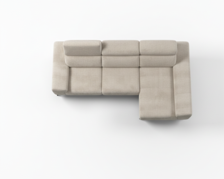 Sofá Chaise Longue con Asientos Deslizantes y Respaldo Reclinable – Nube