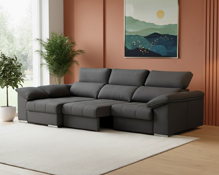 Sofá chaise longue deslizante útil como cama – Mulán