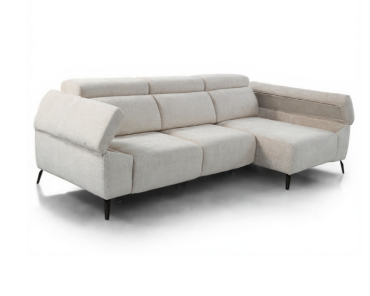 Sofá Chaise Longue con Asientos Deslizantes y Respaldo Reclinable – Nube