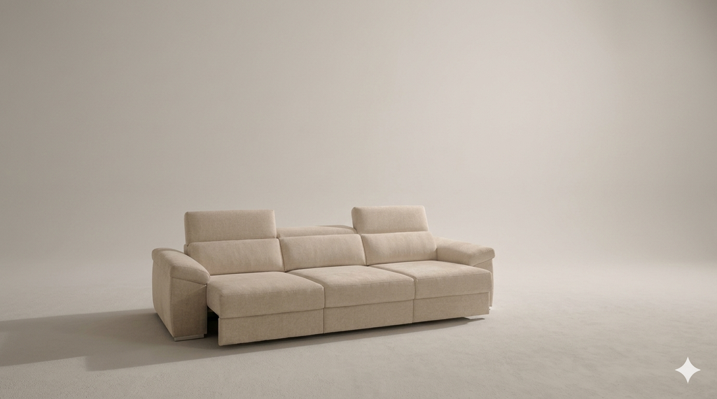 Sofá Sky detalle asientos efecto nube goma 32 kg espuma suave